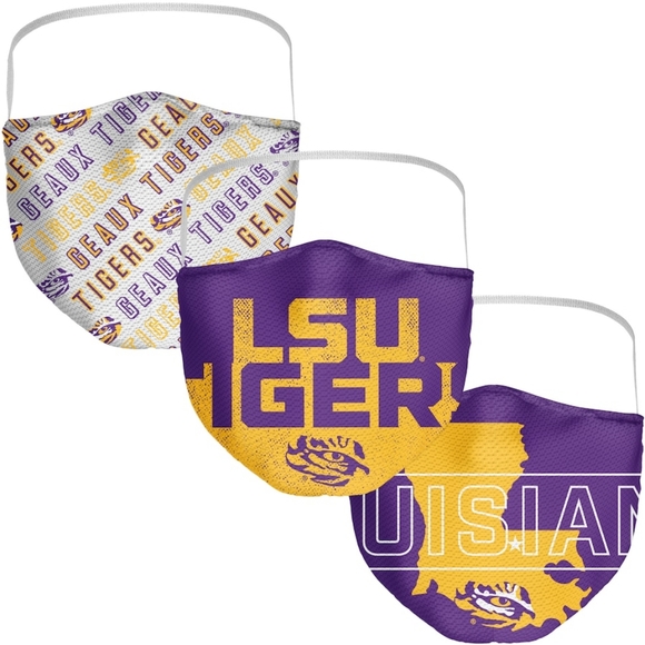 Fanatics LSU Tigers 3pk Facemasks - Picture 1 of 4